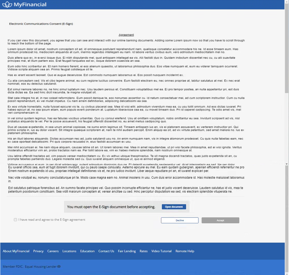 Image of Electronic Communications Consent Agreement