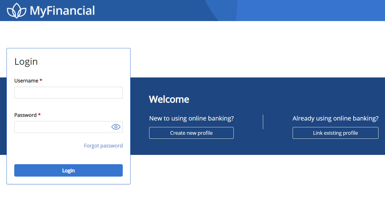 Login page to begin create new profile process